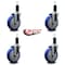 Service Caster 5'' Blue Poly Wheel Swivel 1-1/4'' Expanding Stem Caster Set, 4PK SCC-EX20S514-PPUB-BLUE-114-4 - alternate 4